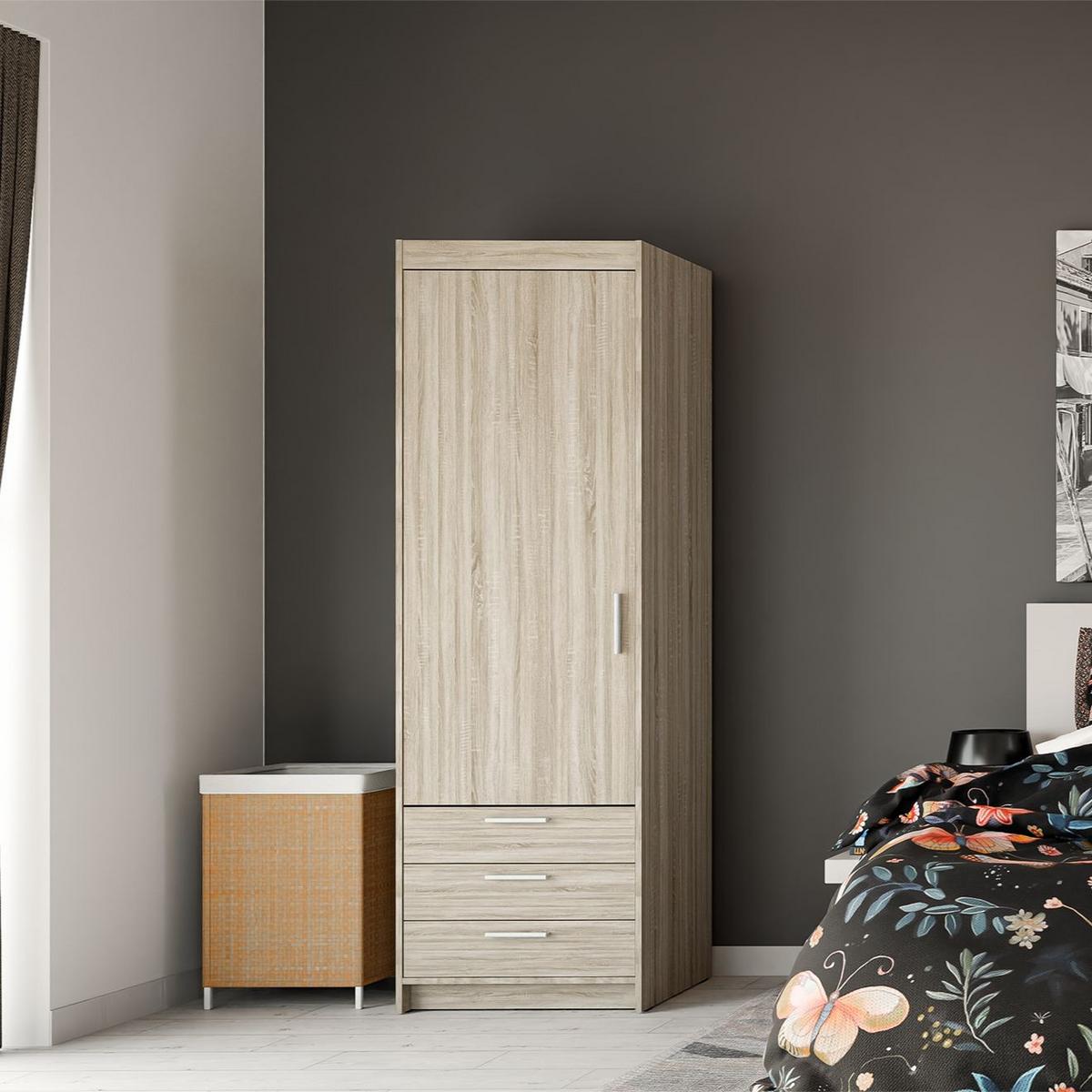 DREHTÜRENSCHRANK ELENORA 59,9/190,5/53cm 1-türig Sonoma Eiche - Sonoma Eiche, Holzwerkstoff (59.9/190.5/53cm) - MASSENO