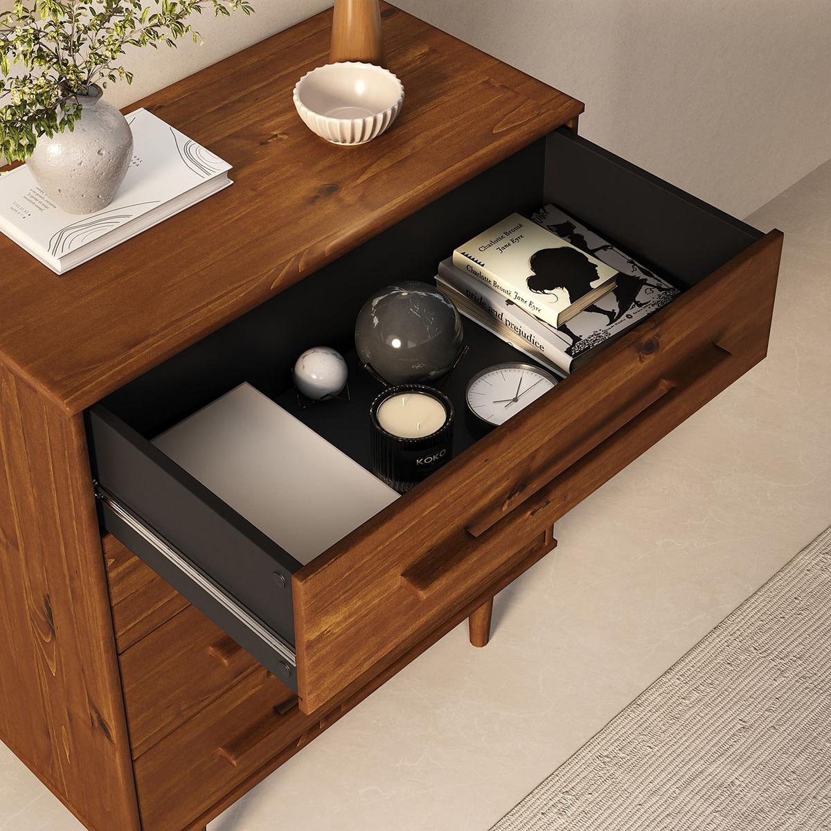 KOMMODE TECCA Kastanie - Kastanienfarben, Holz (80/96/41cm) - IDIMEX
