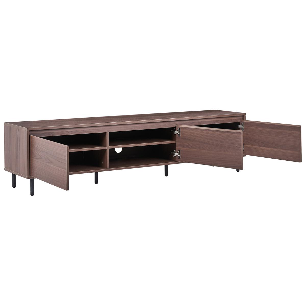 TV-MÖBEL Dunkelbraun Nikea - Schwarz/Braun, Holzwerkstoff (180/45/40cm) - Beliani