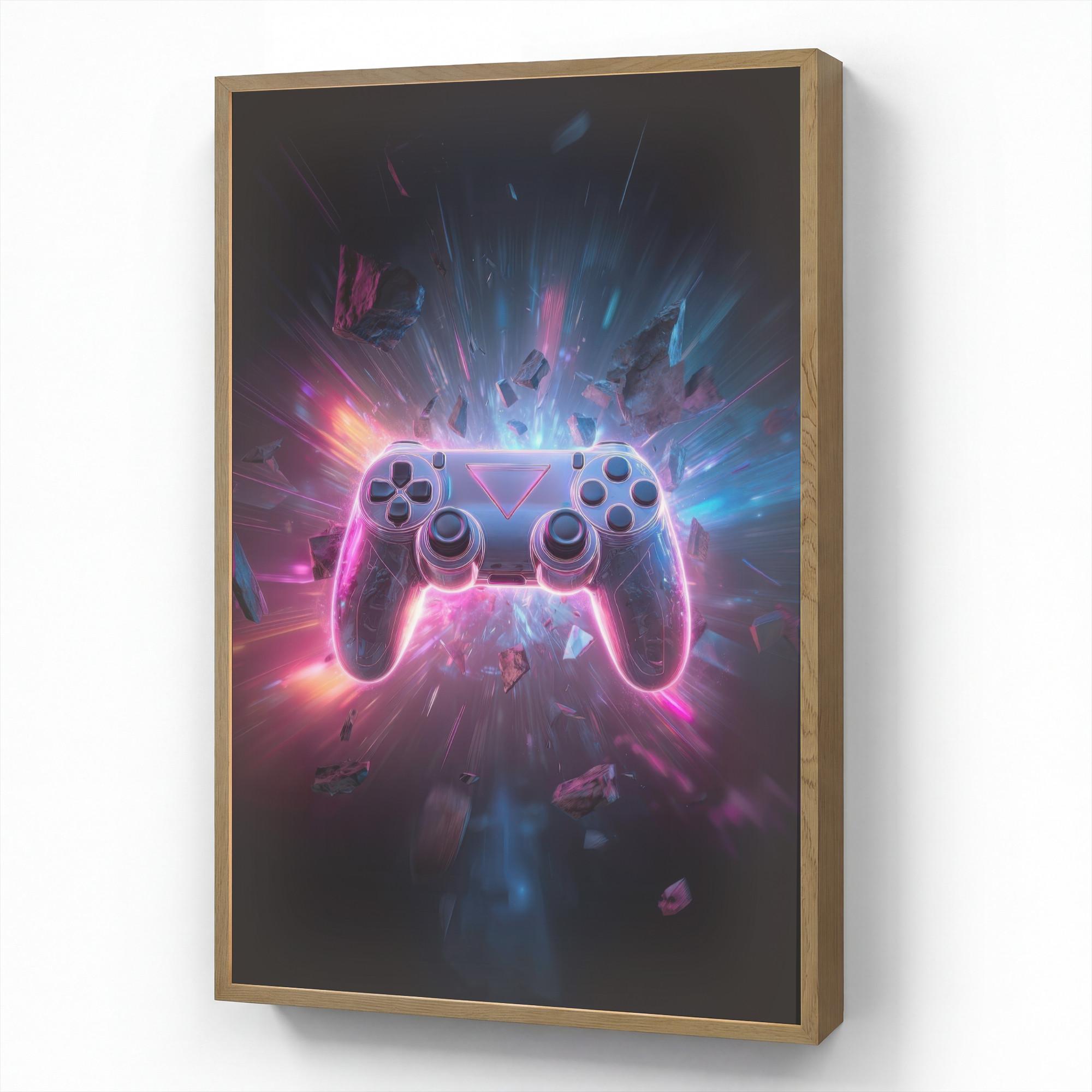 NACHTTISCHLAMPE MIT AKKU Controller - Neon - Explosion - Abstrakt 70x100 cm - Violett, Holzwerkstoff (8/70/100cm) - OnlyWow