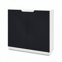 KOMMODE Logan Fronten in Schwarz matt - Schwarz, Holzwerkstoff (82/78/37cm) - Vladon