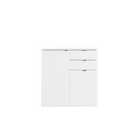 KOMMODE METRIX 80/82,5/35cm mit 2 Schubladen 2 Türen Weiß - Weiß, Holzwerkstoff (80/82.5/35cm) - MASSENO