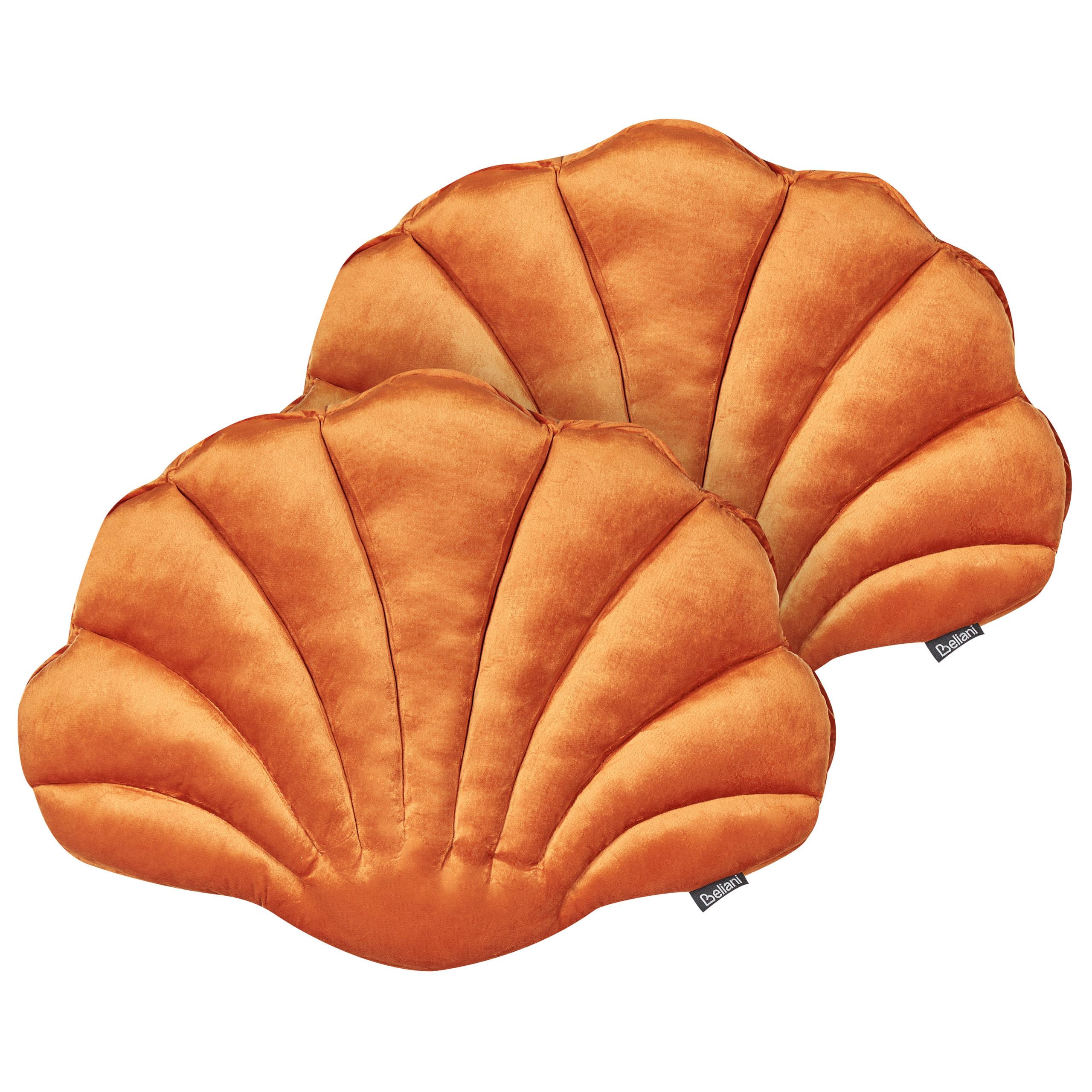 DEKOKISSEN 2er-Set Orange 47/35 cm Consolida - Orange, Textil (47/35cm) - Beliani