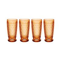 LONGDRINKGLÄSER Boston Coloured Apricot 400 ml 4er Set - Orange, Glas (0.4L) - Villeroy & Boch