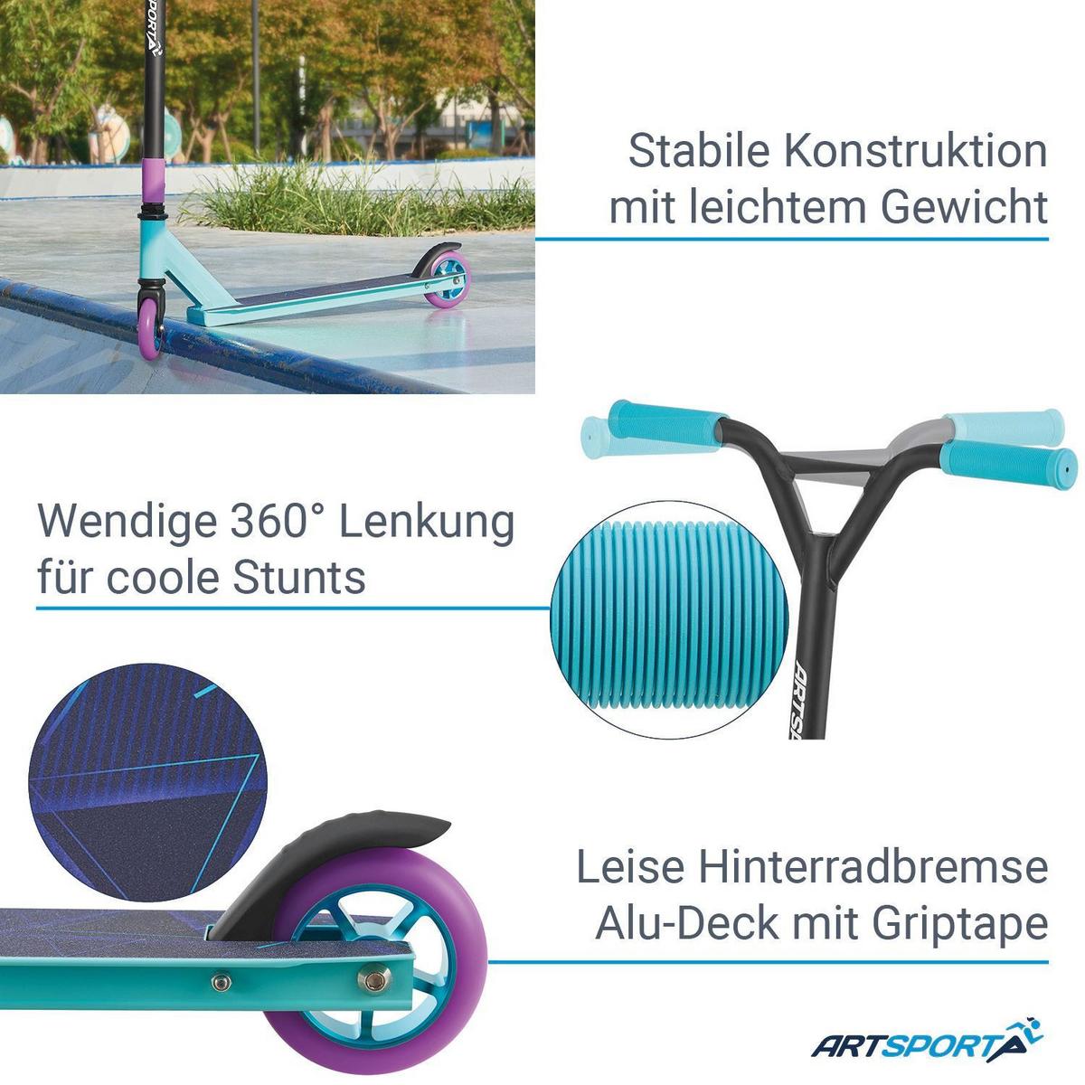 STUNTSCOOTER Retro Purple - Lila, Metall (84/47/84cm) - Artsport
