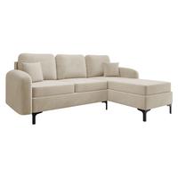 ECKSOFA Venice, Seite: Rechts - Schwarz/Grau, Holz/Textil (225/172cm) - MIRJAN24