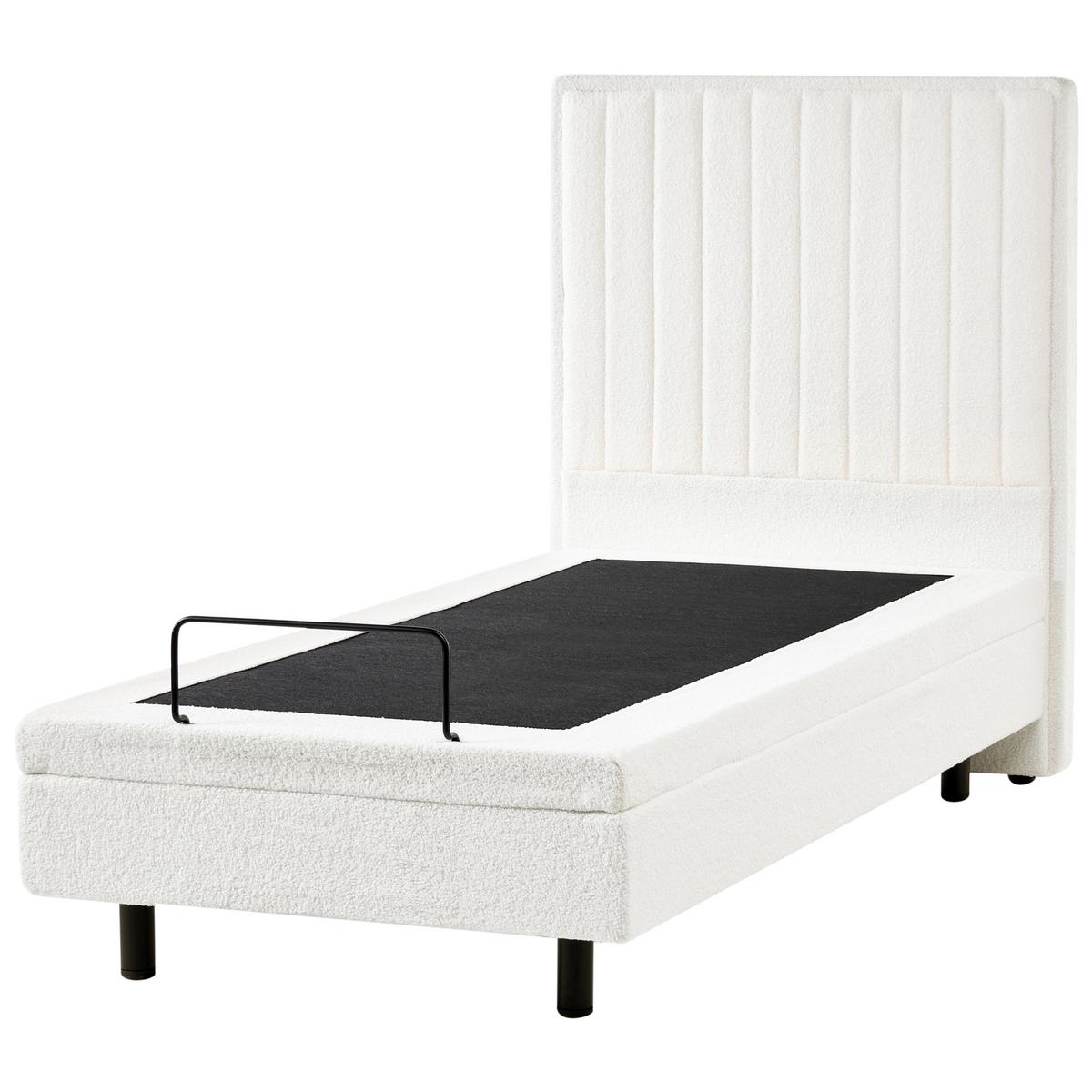 BETT 90/200 cm Cremeweiß Duke II - Schwarz/Weiß, Textil (90/200cm) - Beliani