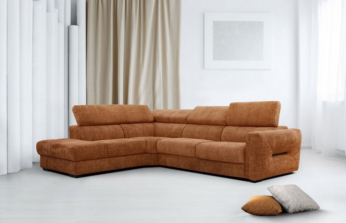 ECKSOFA CALVERA 5-Sitzer, dunkelorange - Dunkelorange, Holzwerkstoff/Textil (239/298cm) - Wozimo