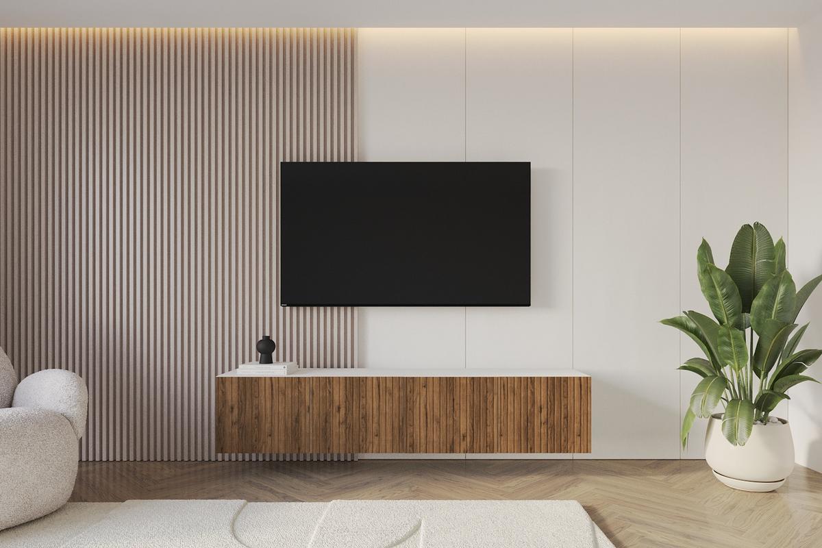 LOWBOARD KITO-W 2x100x40x40 cm - Weiß / Katania - Eiche Wotan/Weiß, Holzwerkstoff (200/40/40cm) - ALTDECOR