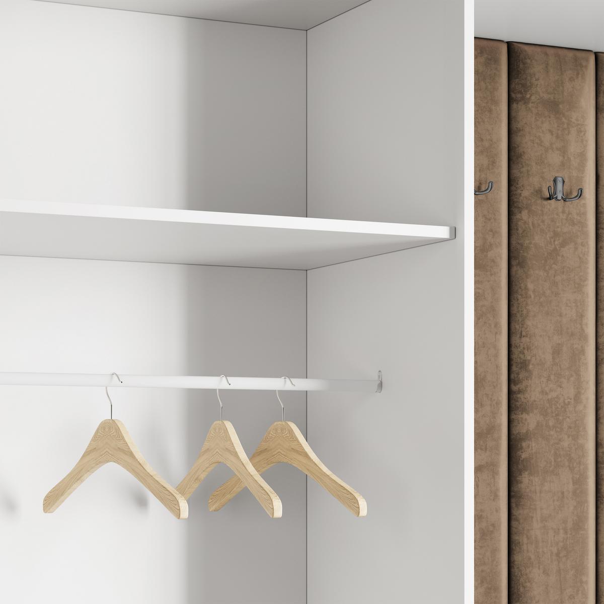 GARDEROBENSCHRANK REMA 200/240/60 cm Modern Garderobe-Set Eiche Lefkas - Eichefarben/Schwarz, Holzwerkstoff (200/240/60cm) - MASSENO