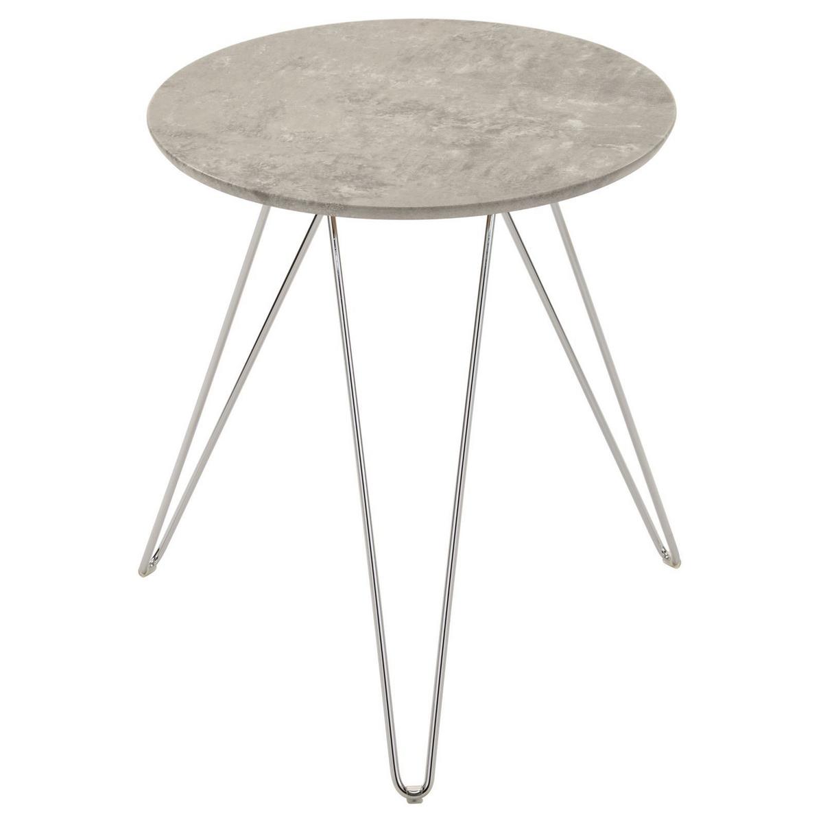 BEISTELLTISCH BENNO Betonoptik - Grau, Holzwerkstoff (48/48/56cm) - IDIMEX