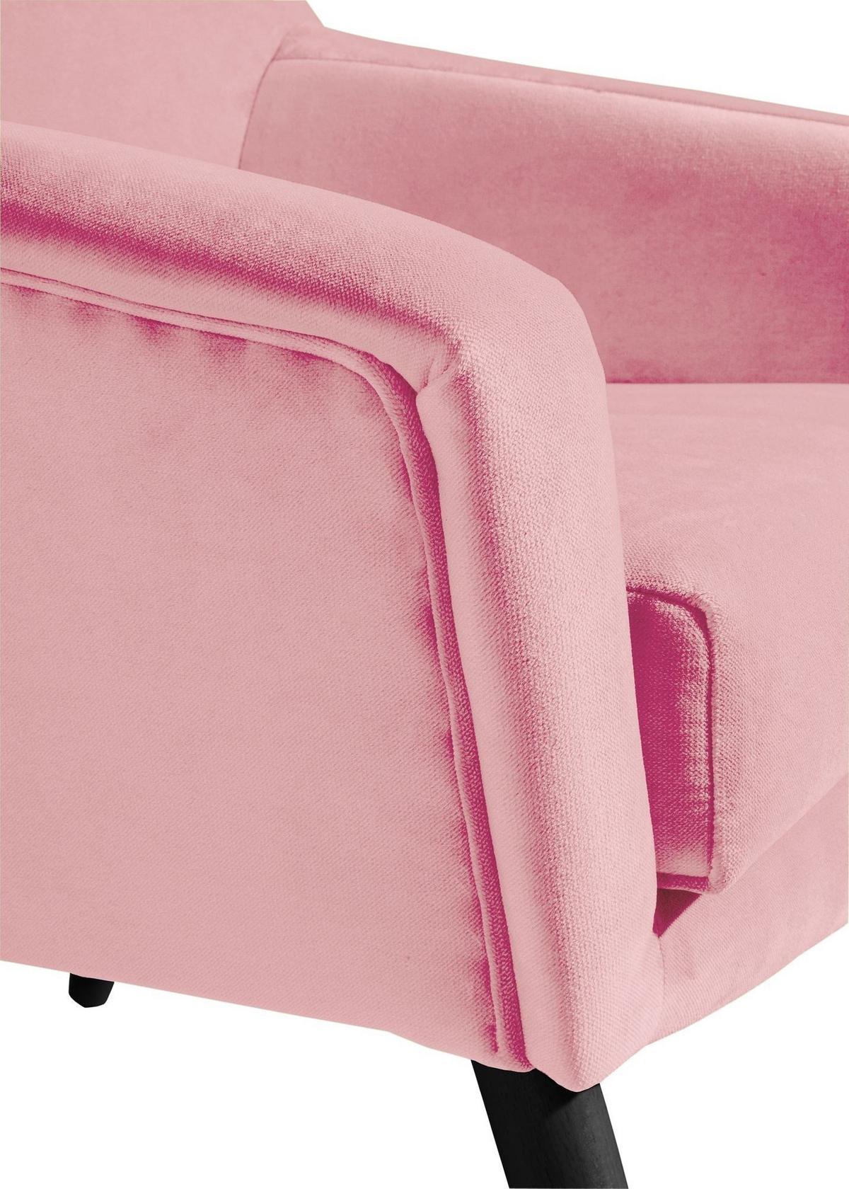 SESSEL Kachka Bezug Samtvelour Buche schwarz / rosé - Buche Kolonial/Rosa, Kunststoff (71/81/67cm) - 58aufmkessel
