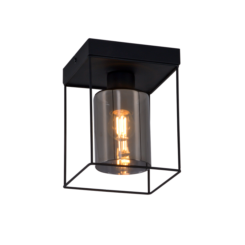 DECKENLEUCHTE Lawler 15/15/20cm - Schwarz, Metall (15/15/20cm) - Nettlife