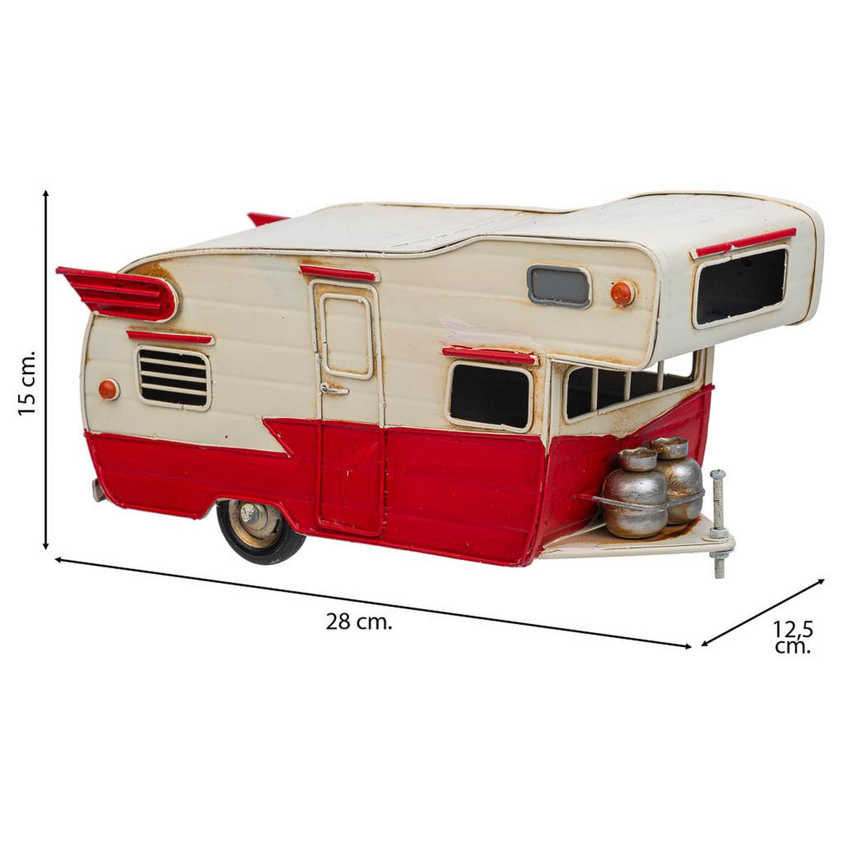WOHNWAGEN aus metall 28x13x15cm - Rot, Metall (28/15/12.5cm) - Wanderlust