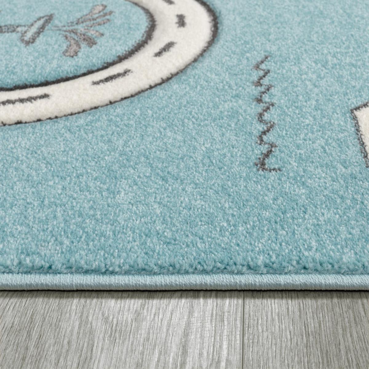 KINDERTEPPICH, mit Roadmap-Motiv, Blau, 80 x 150 cm - Blau, Textil (80/150cm) - KADIMA DESIGN