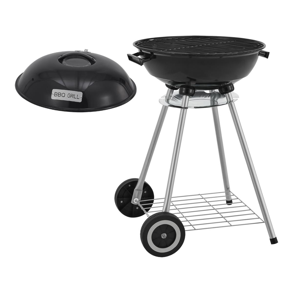RUNDGRILL Apricena - Schwarz, Metall (48/80cm) - casa.pro