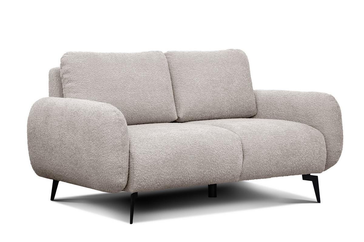 SOFA FEBE 2-Sitzer, ecru - Champagner/Schwarz, Holz/Textil (160/82/96cm) - Wozimo