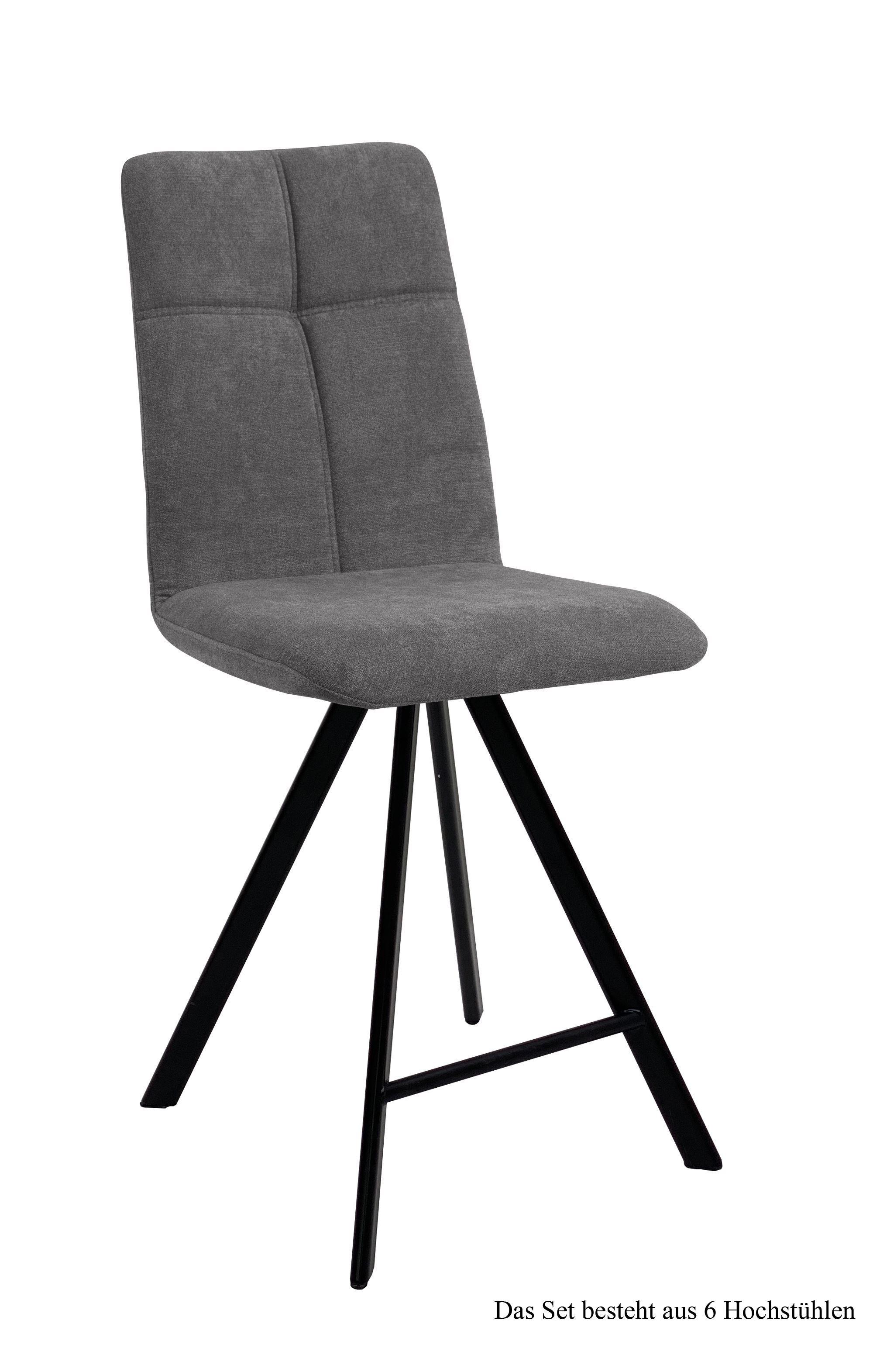 THEKENSTUHL drehbar (6er-Set) Drucill 47x109x60 Schwarz/Grau - Schwarz/Grau, Kunststoff (60/109/47cm) - 58aufmkessel