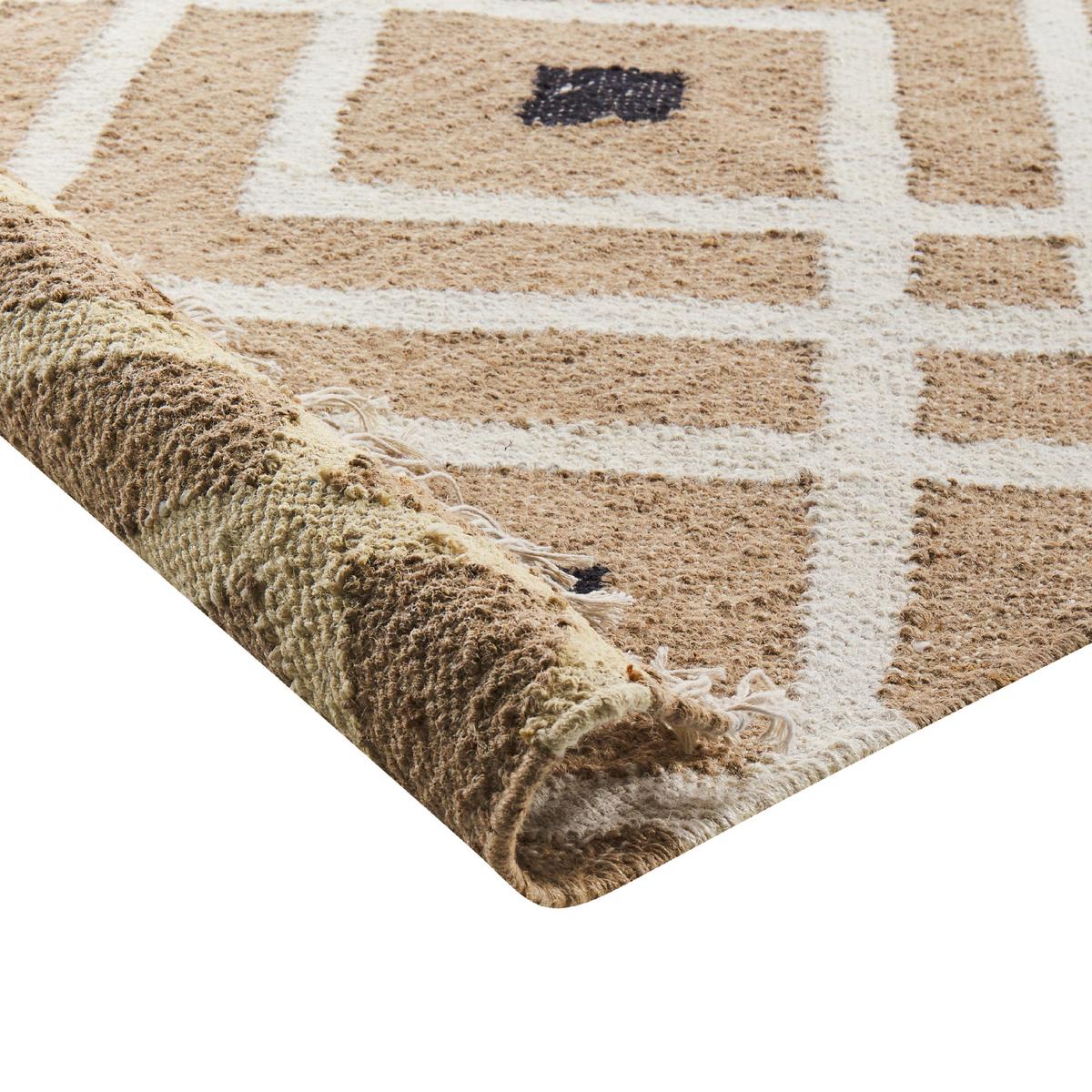 TEPPICH geflochten Beige 200/300 cm Esencik - Beige/Schwarz, Naturmaterialien (200/300cm) - Beliani