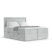 BOXBETT Jodan 200/200 cm Hellgrau im Magic Velvet Stoff - Hellgrau/Schwarz, Holz/Holzwerkstoff (200/200cm) - AltaBeds