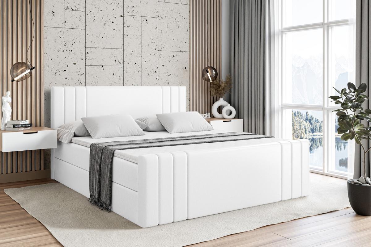 BOXBETT CELESTIA-Z - 140x200 cm - H3 - Weiß Hochglanz - Weiß Hochglanz, Holzwerkstoff (140/200cm) - ALTDECOR