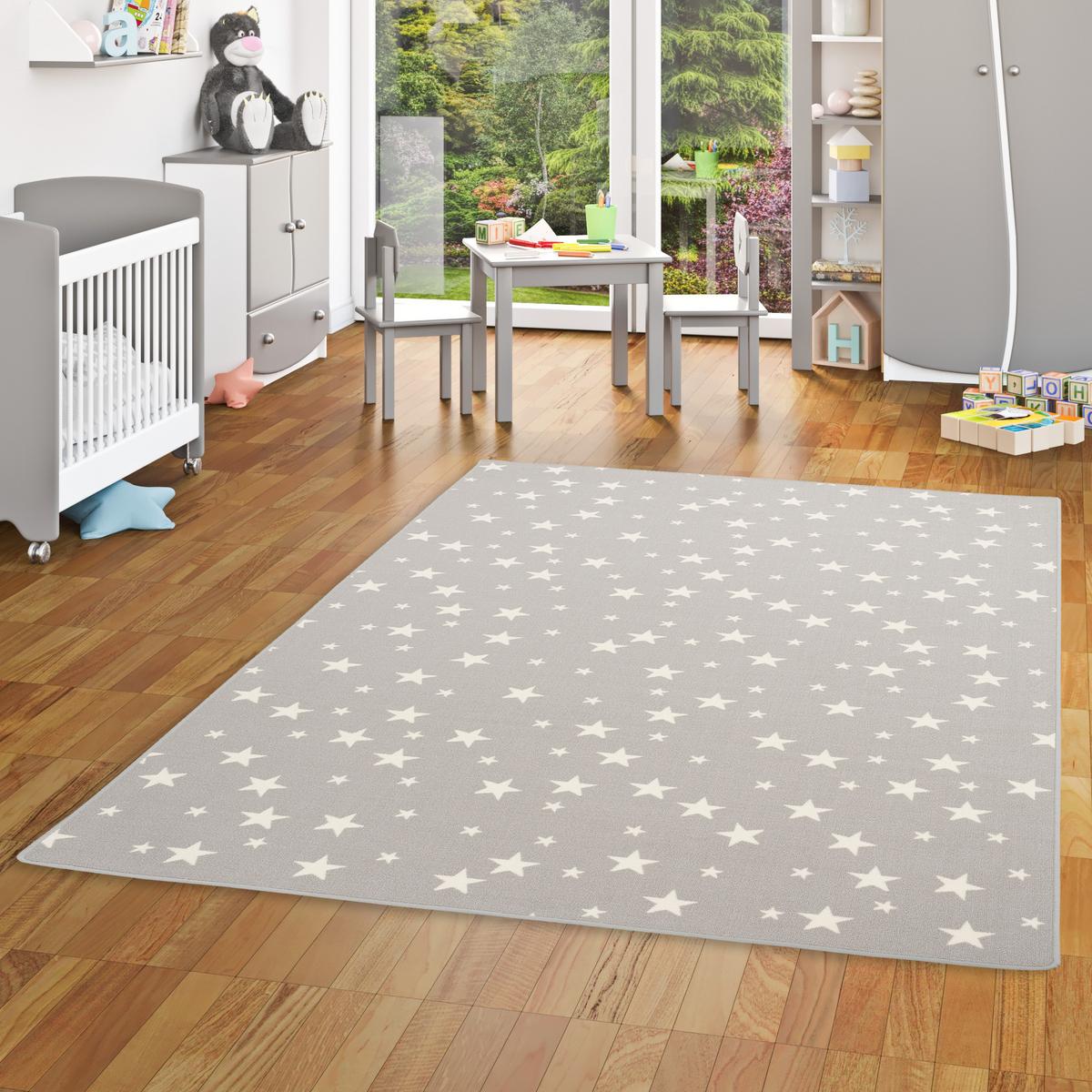 KINDER SPIEL TEPPICH STERNE - Grau, Textil (100/400cm) - Snapstyle
