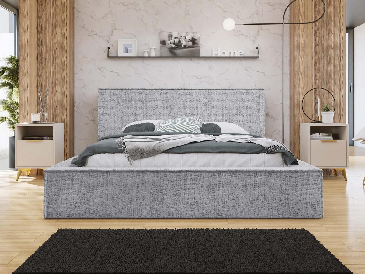 POLSTERBETT Glexi - Hellgrau, Holz/Textil (140/200cm) - MIRJAN24