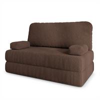 BETTSOFA KESTE aus Schaumstoff Bucle-Stoff Braun Schlaffunktion - Braun, Textil (140/86/60cm) - MASSENO