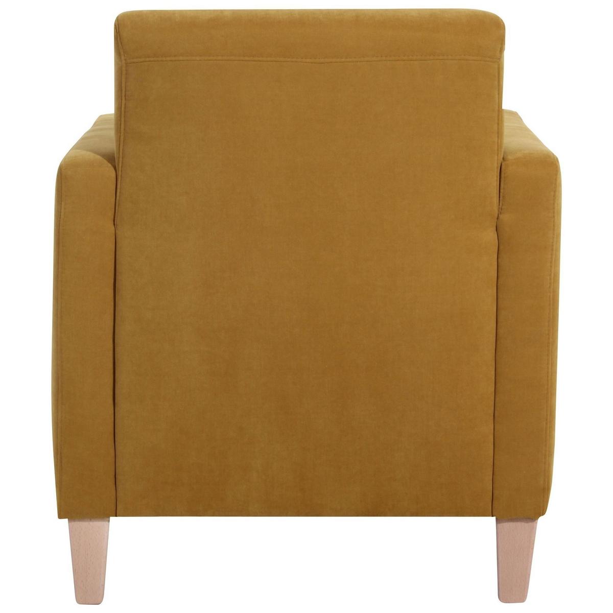 SESSEL Karol Bezug Veloursstoff Buche natur / mais - Gelb, Kunststoff (71/81/70cm) - 58aufmkessel