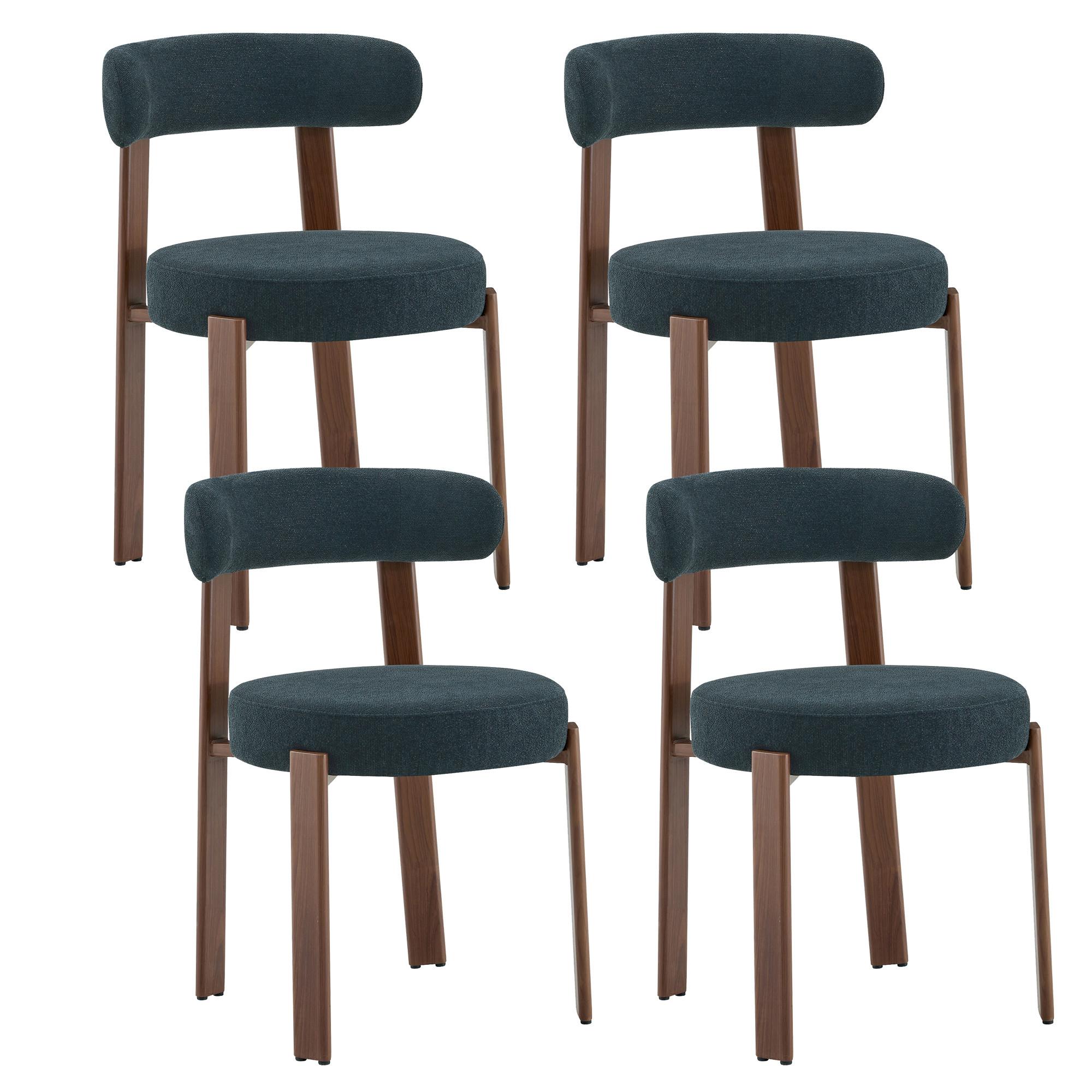 ESSZIMMERSTUHL 4ER-SET aus Stoff in Schwarz, mit ergonomischer Bügellehne - Schwarz, Textil (51.5/79/57cm) - Urban Meuble