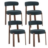 ESSZIMMERSTUHL 4ER-SET aus Stoff in Schwarz, mit ergonomischer Bügellehne - Schwarz, Textil (51.5/79/57cm) - Urban Meuble