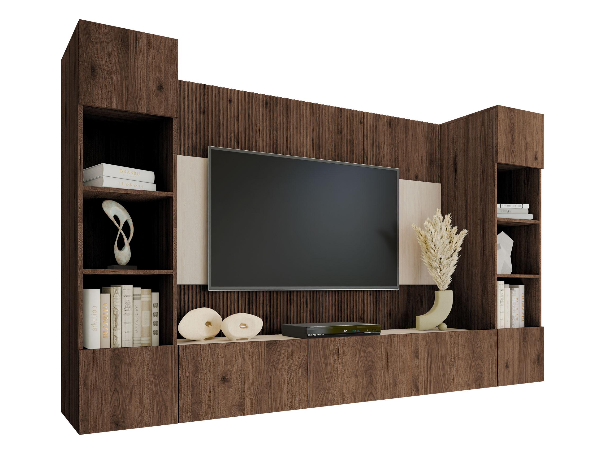 WOHNWAND Deromi I - Braun, Holzwerkstoff (260/150/38cm) - MIRJAN24