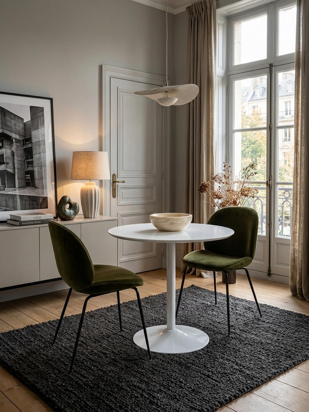 ESSTISCH – Hochglanz Weiß 75x75x74 cm Trompetenfuß für 2 Personen - Weiß, Holz/Metall (75/75/74cm) - KADIMA DESIGN