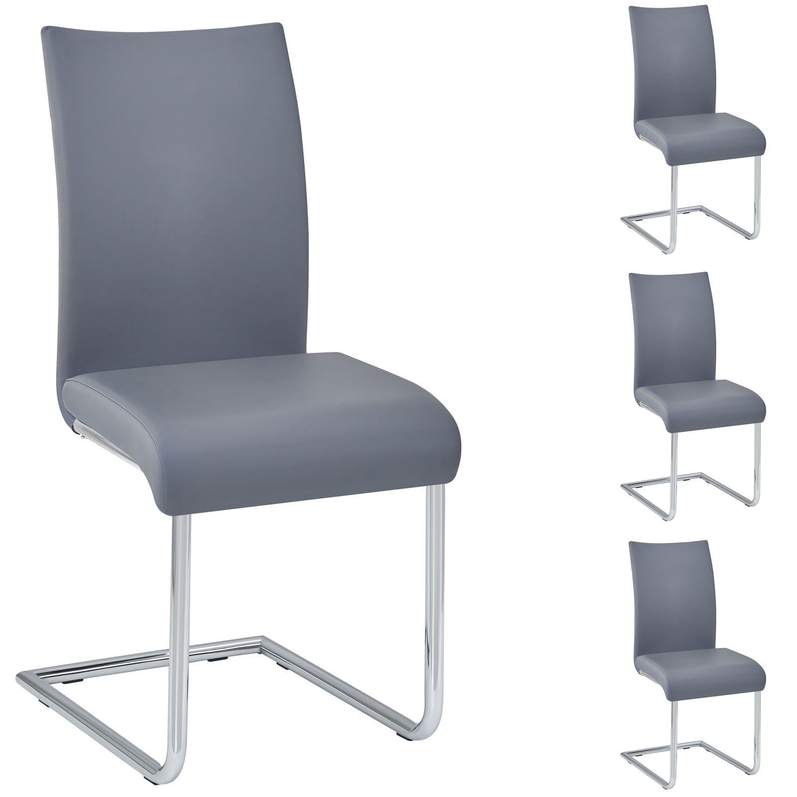 ESSZIMMERSTUHL ALADINO 4er-Set grau - Grau, Textil/Metall (43/94/56cm) - IDIMEX