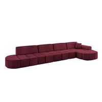 ECKSOFA Ottomane Rechts LIVO-L3 - 422x173x79,5 cm Bordeauxrot - Bordeaux, Holzwerkstoff/Textil (422/173cm) - ALTDECOR