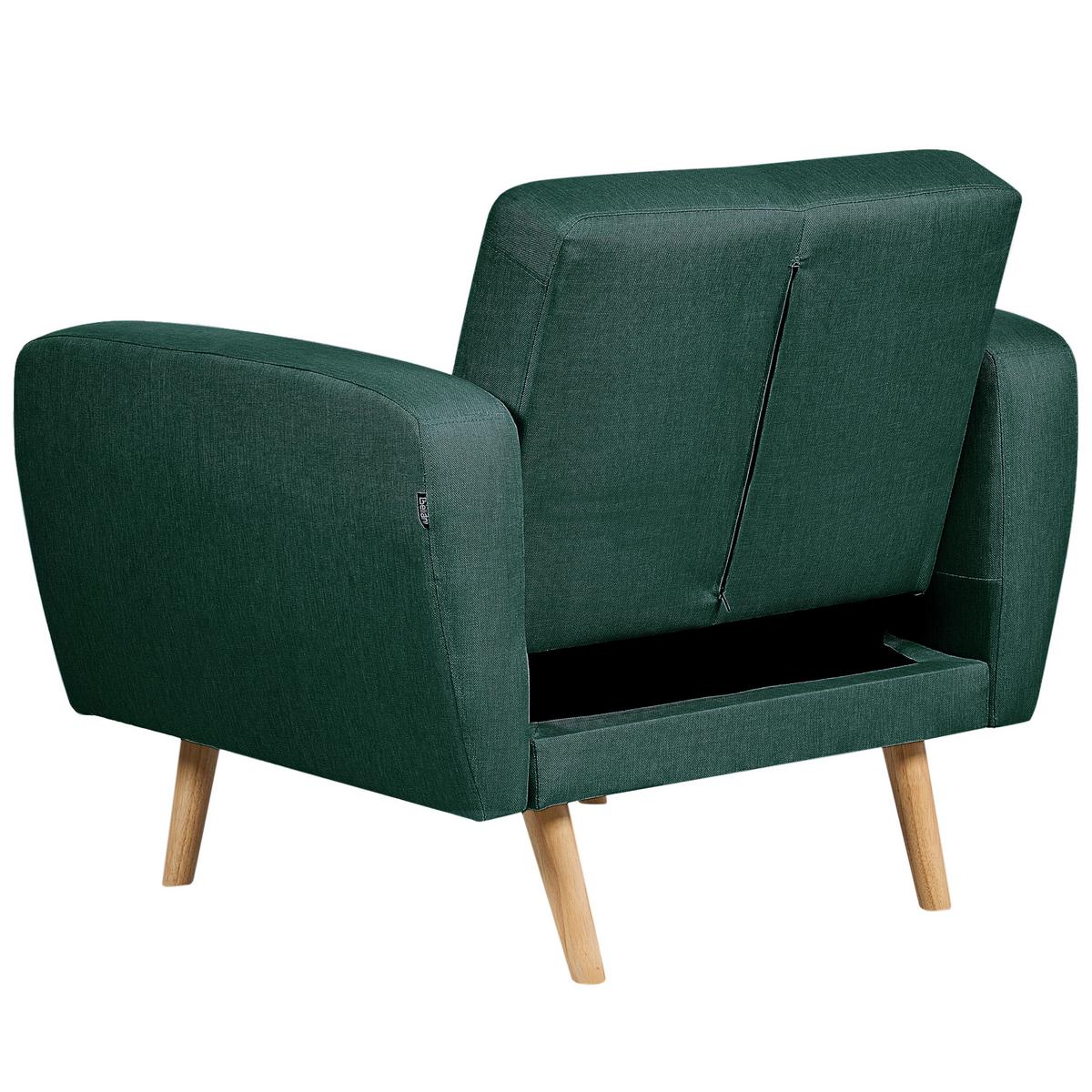 SESSEL Dunkelgrün Florli - Hellbraun/Grün, Textil (89/82/85cm) - Beliani
