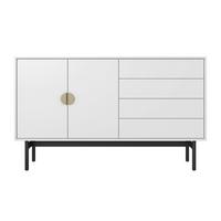 SIDEBOARD Stoon II WEISS 154 CM - Goldfarben/Schwarz, Holzwerkstoff/Metall (154/93/38cm) - Selsey