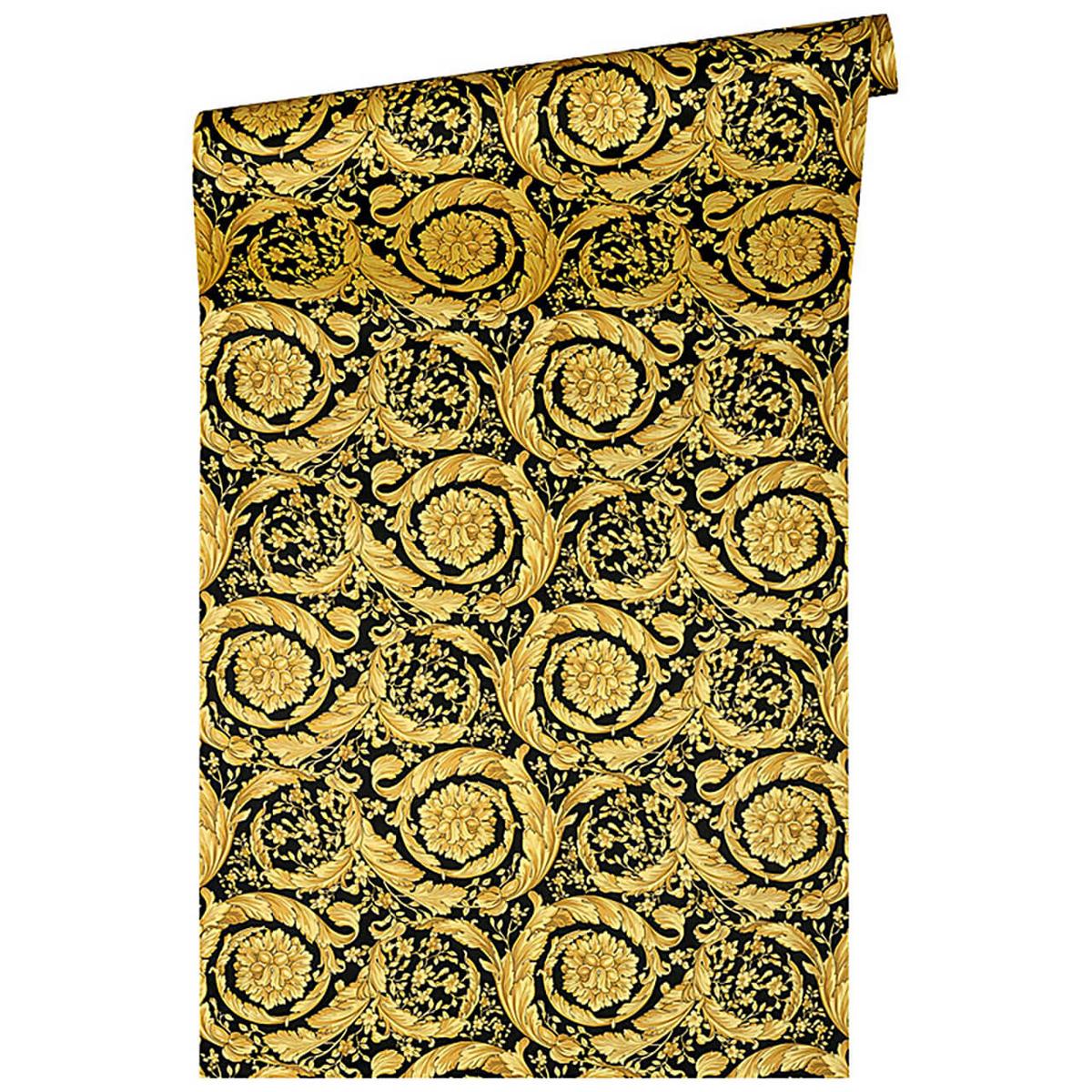 VLIESTAPETE 70/1005 cm - Goldfarben/Schwarz, Textil (70/1cm) - KUNSTLOFT
