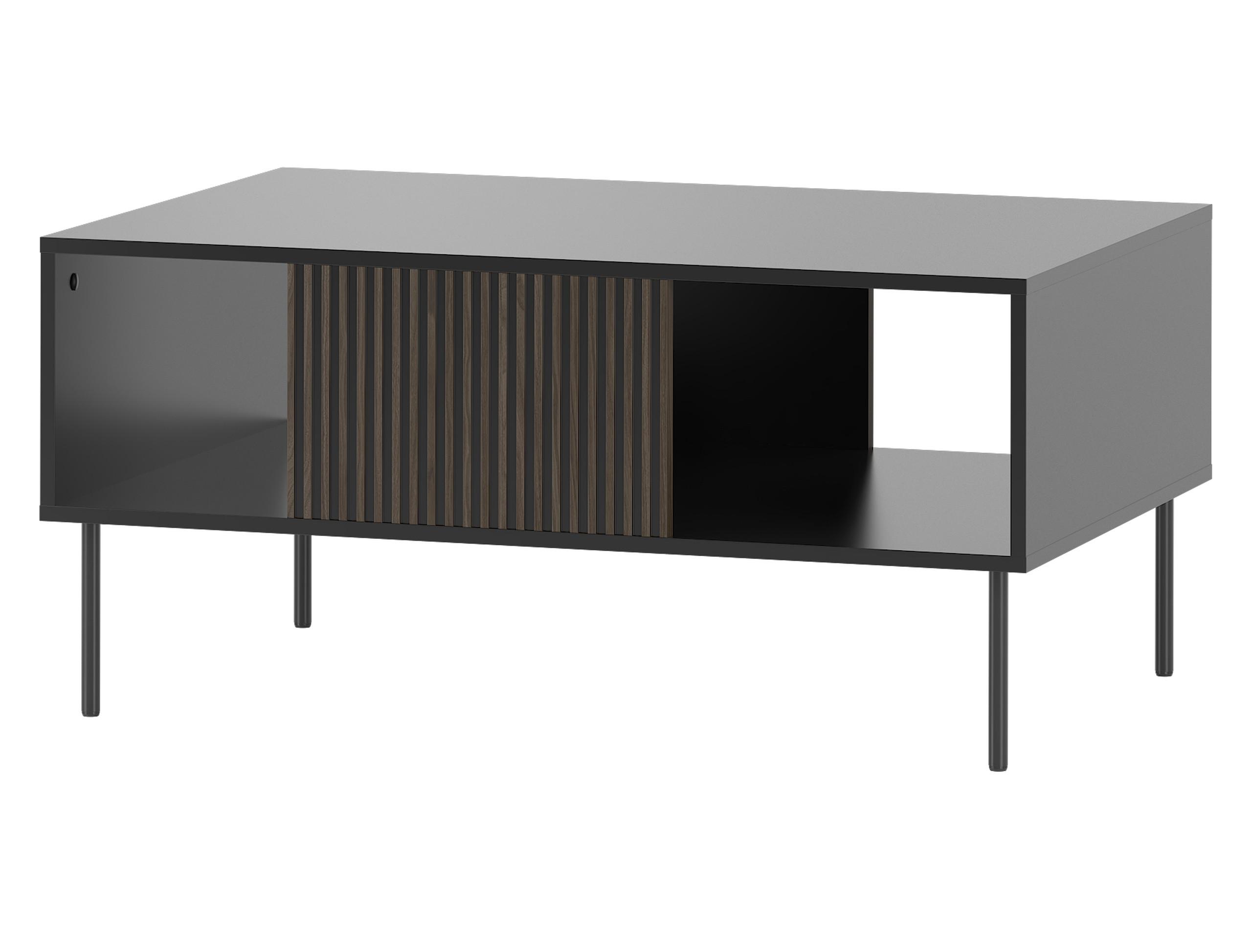 COUCHTISCH 104 Notte 03 - Nussbaumfarben/Schwarz, Holzwerkstoff/Metall (68/104/49cm) - MIRJAN24