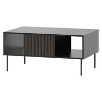 COUCHTISCH 104 Notte 03 - Nussbaumfarben/Schwarz, Holzwerkstoff/Metall (68/104/49cm) - MIRJAN24