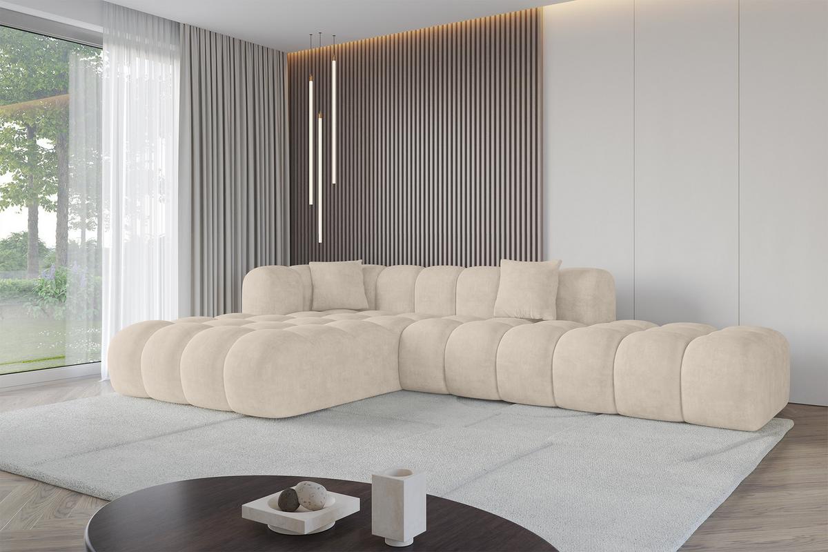 ECKSOFA Ottomane Links OLEA-L2 - 289x176x71 cm Taupe - Taupe/Schwarz, Holzwerkstoff/Kunststoff (289/176cm) - ALTDECOR