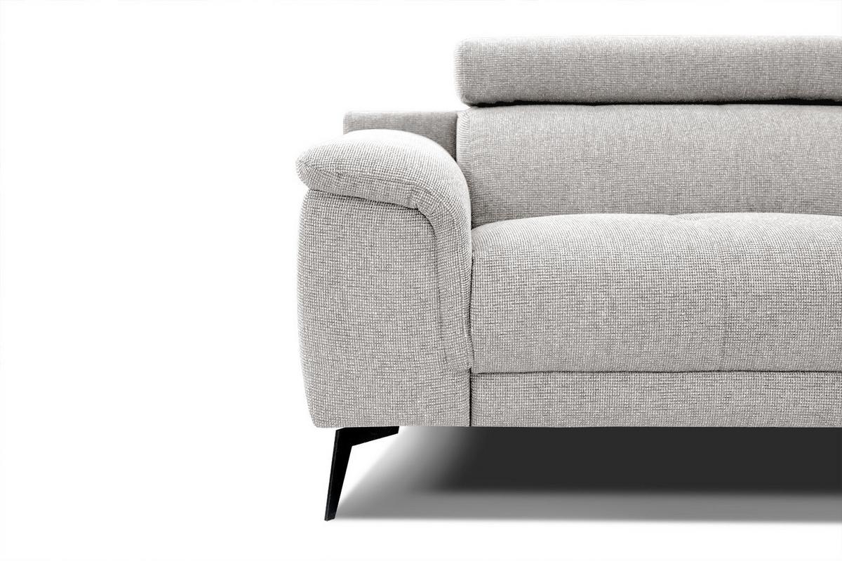 SOFA FIERO 2-Sitzer, hellgrau - Hellgrau/Schwarz, Holzwerkstoff/Textil (170/82/103cm) - Wozimo