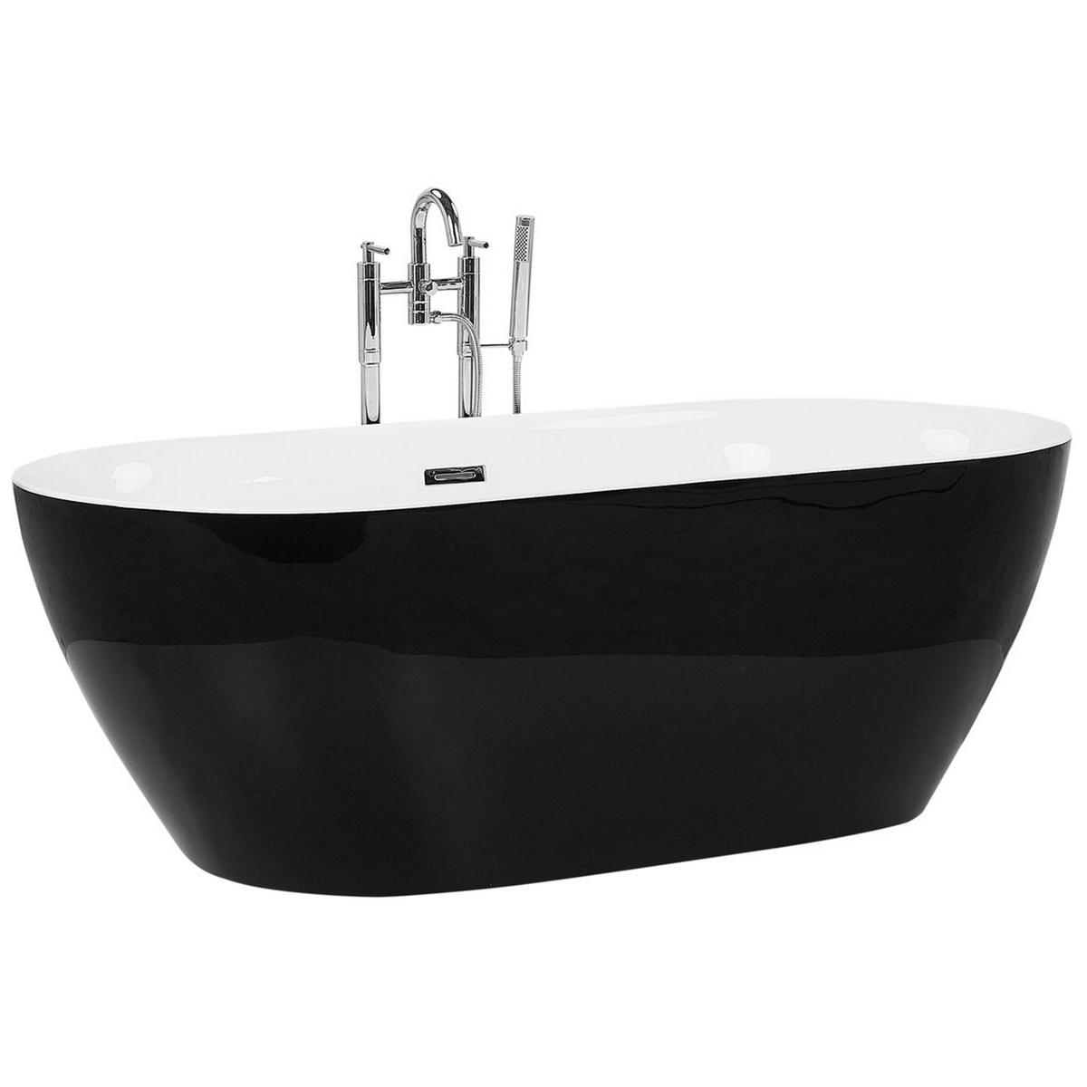 BADEWANNE FREISTEHEND 80x170x59 cm schwarz Carrera - Schwarz, Kunststoff (80/59/170cm) - Beliani
