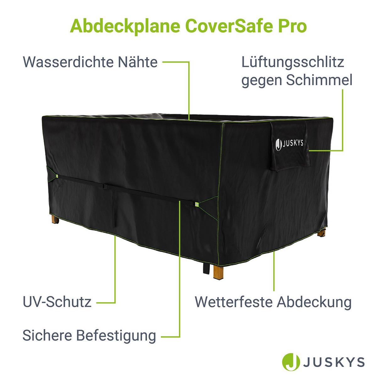 GARTENMÖBELABDECKUNG CoverSafe Pro schwarz - Schwarz, Kunststoff (120/75/118cm) - Juskys