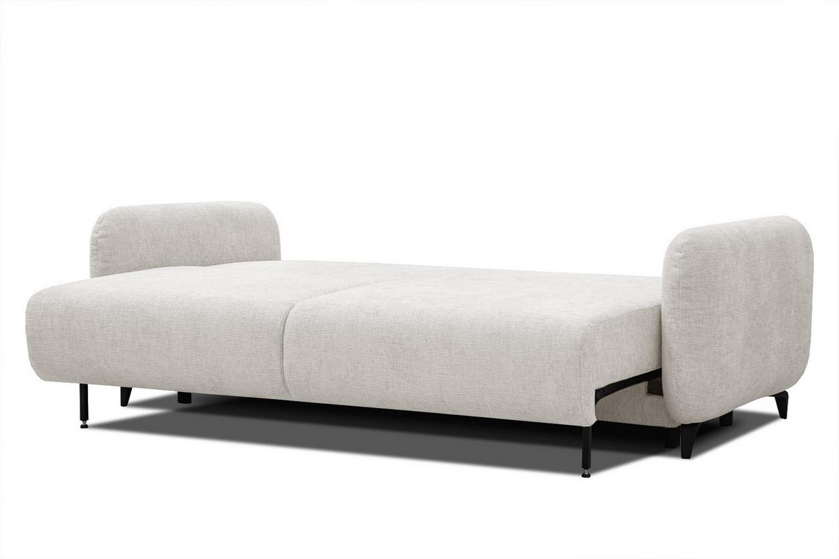 SOFA DRAKE 3-Sitzer mit Schlaffunktion, ecru - Ecru/Braun, Holz/Textil (232/90/107cm) - Wozimo