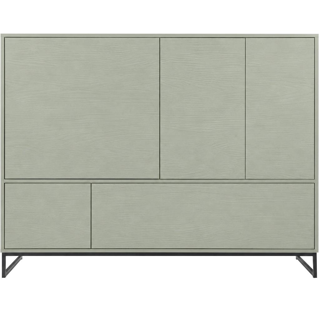 KOMMODE Giana mit 5 Türen, 160 cm, Eukalyptusfarbe - Eukalyptusholzfarben, Holzwerkstoff (160/120/45cm) - Beautysofa
