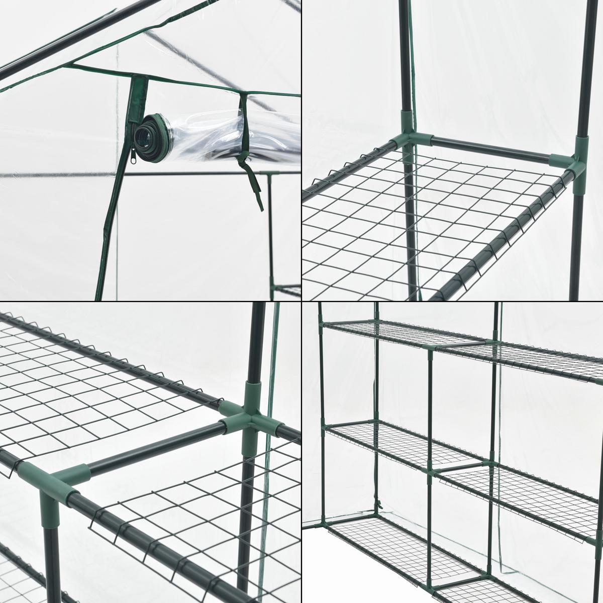 GEWÄCHSHAUS Grünau - Transparent, Kunststoff (200/220/200cm) - [en.casa]