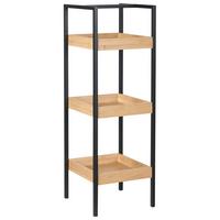 REGAL mit 3 Ebenen Bambus Hellbraun Tajzara - Hellbraun/Schwarz, Holz (30/90/30cm) - Beliani