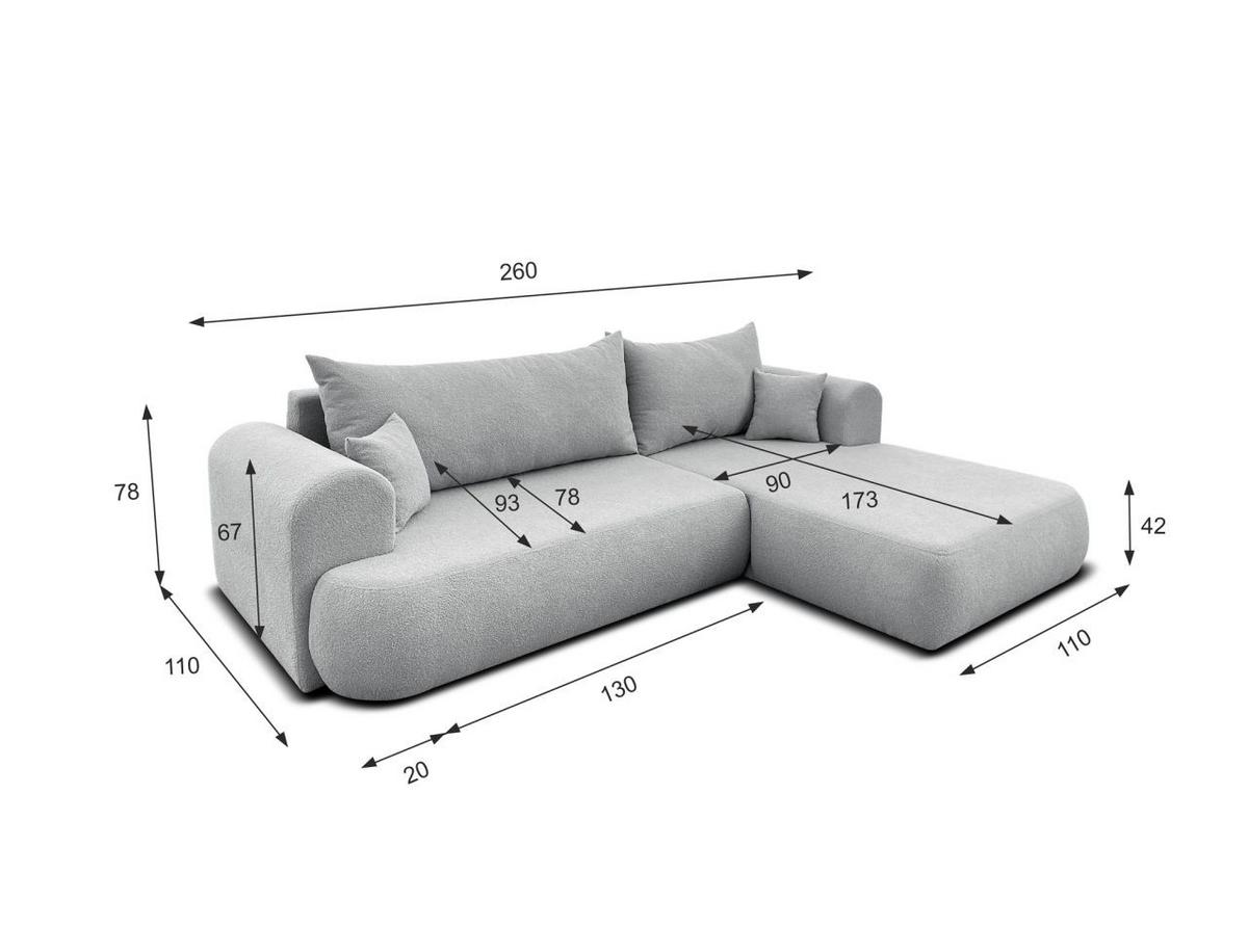 ECKSOFA Anike In Now Or Never - Schwarz, Holzwerkstoff/Textil (260/173cm) - Fun Möbel