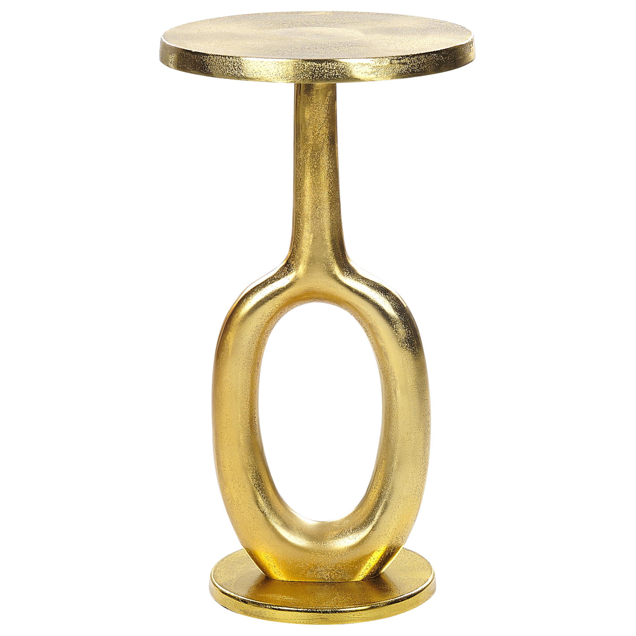 BEISTELLTISCH Aluminium gold rund 29 cm Apiti - Goldfarben, Metall (29/29/55cm) - Beliani